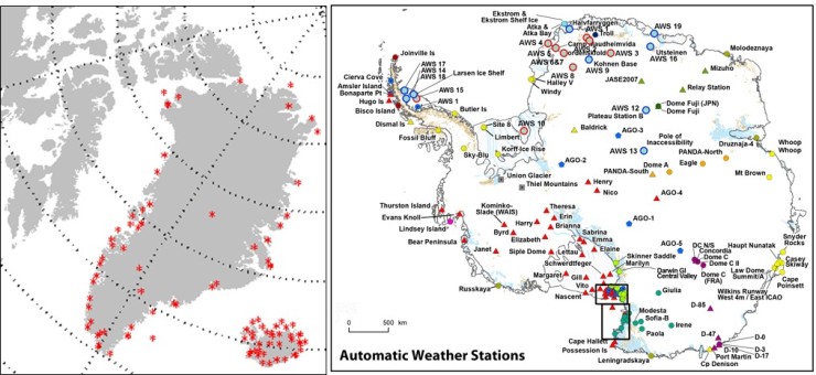 Stationer Arktis och Antarktis